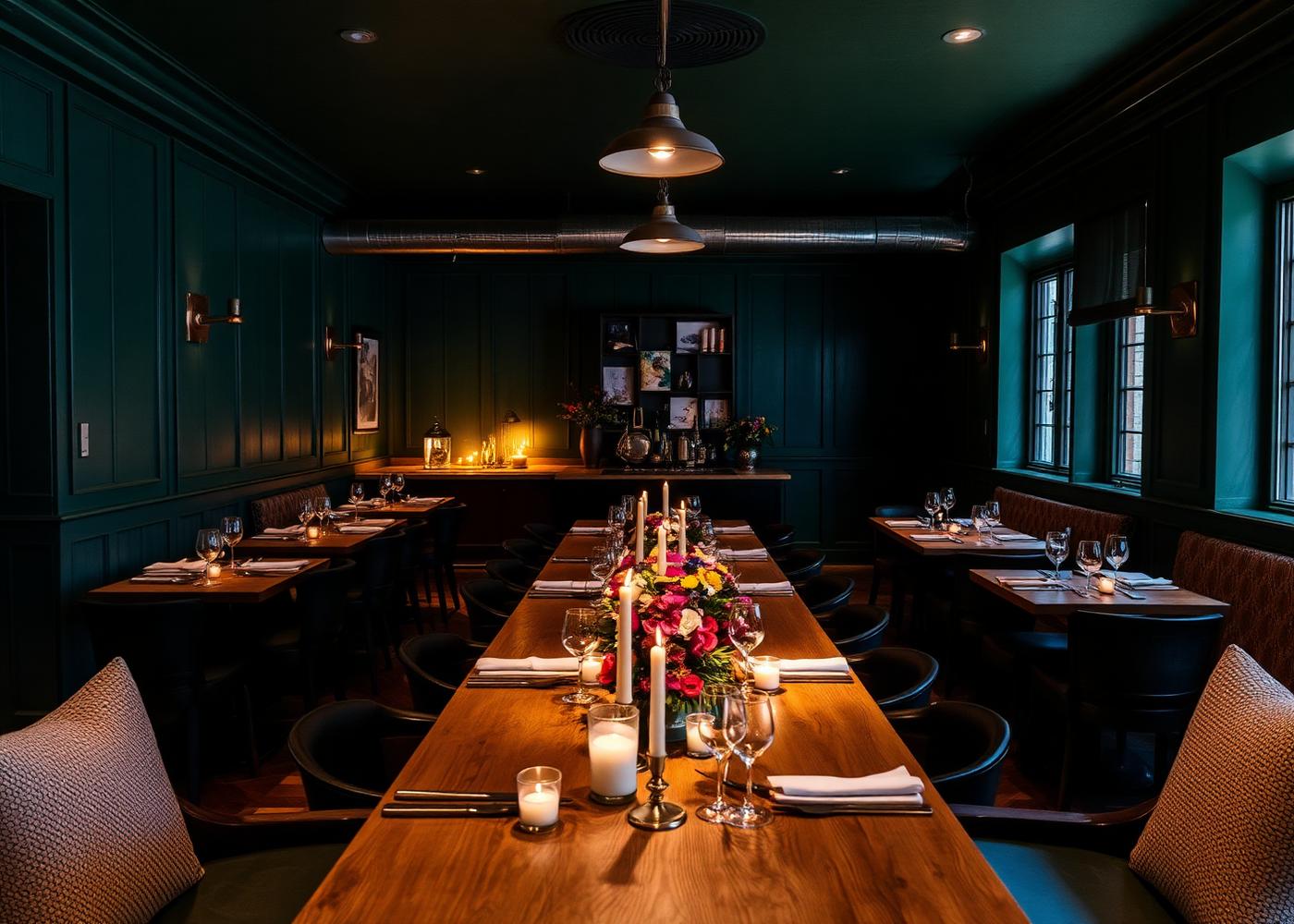 Private dining room set for a celebration